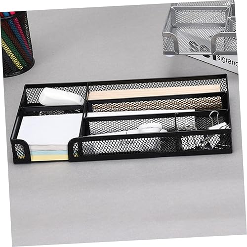 Miniatura 5 de Ciieeo Bandeja de almacenamiento de seis rejillas, divisores de plástico, tocador, tocador, tocador, organizador de cajones de malla negra, bandeja