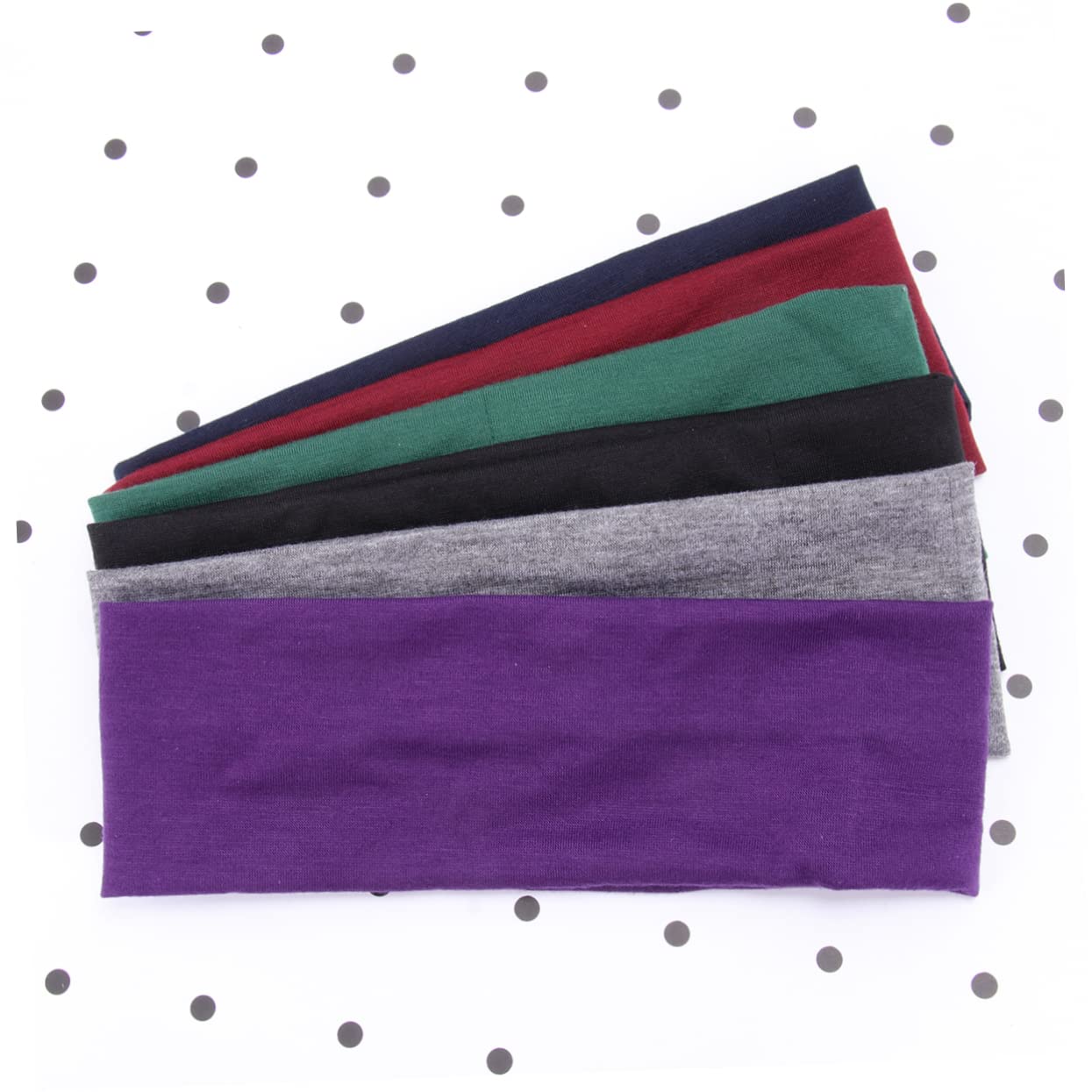 FOMIYES Fashionable Yoga Headbands for Women 6-pack of Elastic Breathable Cotton Headbands (random Colors)