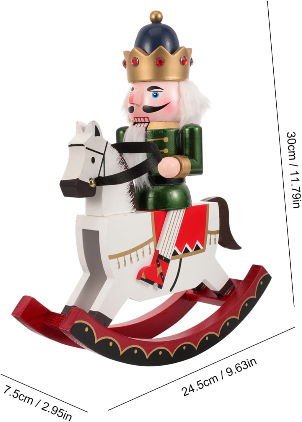 Wooden Nutcracker Figure Festive Christmas Decoration with Traditional Horse and Soldier Design Stable Craft Ornament for Home and Office Holiday Display Classic Vintage Xmas