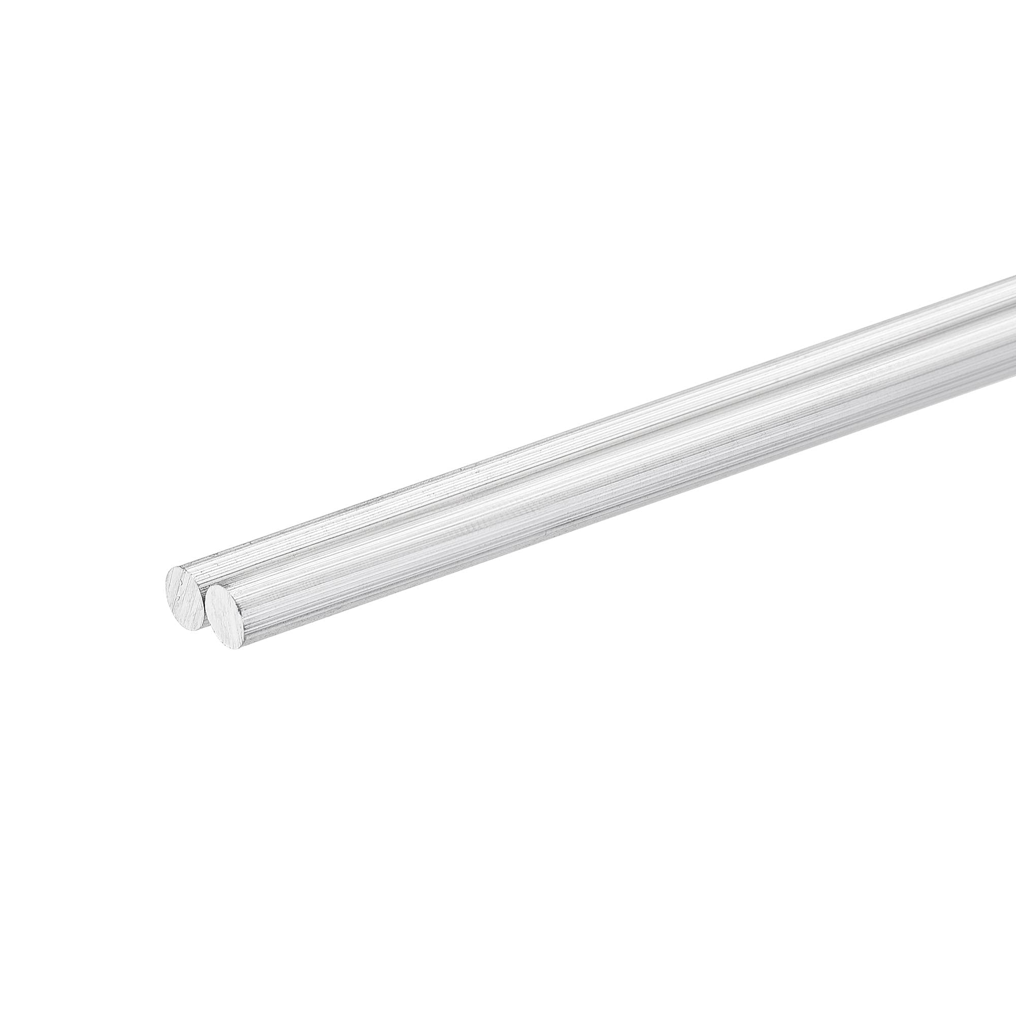 Uxcell Aluminum Round Rod 5mm X 500mm - 2-Pack Solid Metal Bars For DIY Projects & Machining
