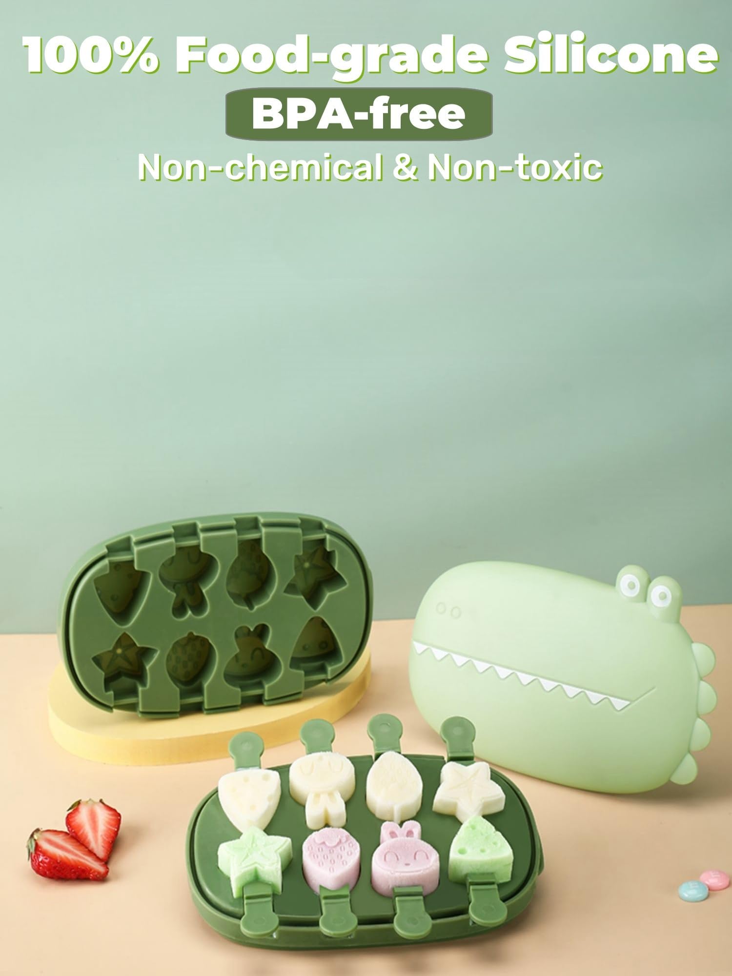 Silicone IJsvormen - Stapelbare IJsroom op een Stok - Verschillende