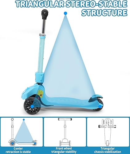 Miniatura 5 de Patinete para niños de 1 patada con 3 ruedas de lujo y cubierta antideslizante ancha para niños de 2 a 5 años (modelo más reciente)