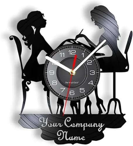 Miniatura 1 de Reloj de pared  Reloj de pared retro de 12 pulgadas para salón de belleza, salón de uñas, disco de vinilo, manicura retro, regalo para manicurista,