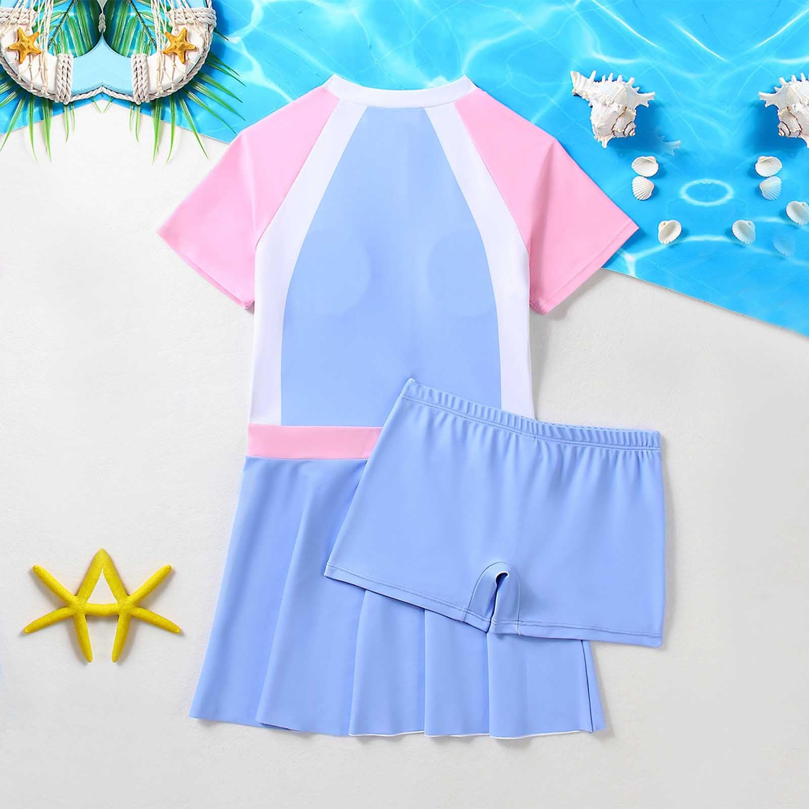 Generisch Traje de baño de verano Madchen Traje de baño de una pieza para niñas SPF 50+ Trajes de baño profesionales para niños grandes(712 años)