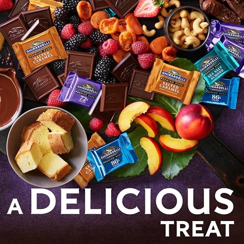 Image of Ghirardelli Premium Dark Chocolate Squares Assortment, 11.3 Oz Bag, Pack of 3, Individually Wrapped