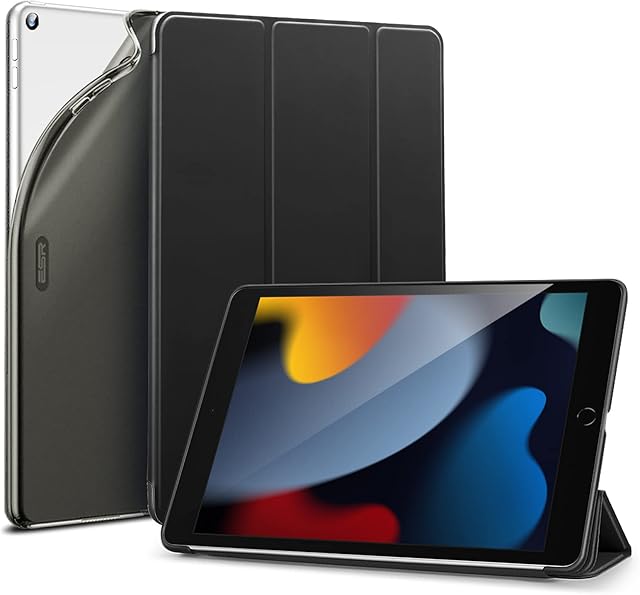 ESR iPad 9th Generation Case 2021/iPad 8th Generation 2020 /iPad 7th Generation 2019, Case for iPad 10.2 [Auto Sleep/Wake Cover] [Flexible Back with Viewing/Typing Stand] Rebound Series, Black