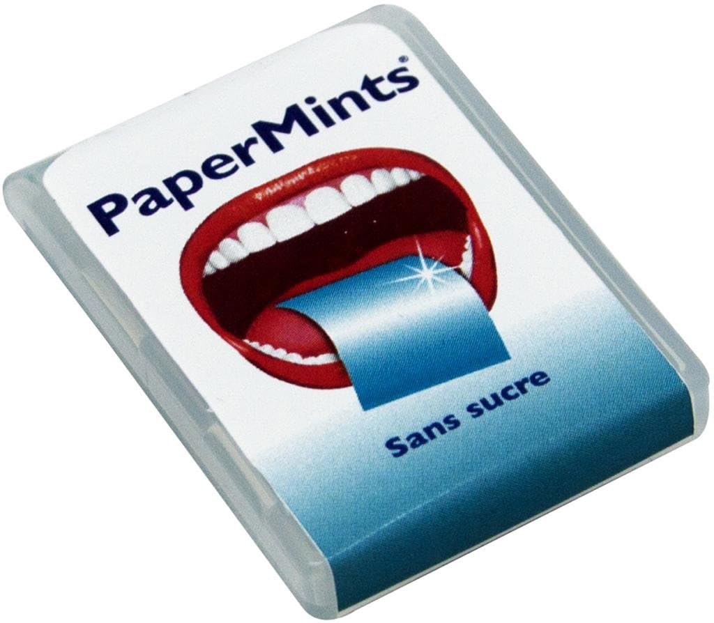 Papermints Sugar-Free Mint Strips 24 Sheets – Instant Fresh Breath, Dissolves on Tongue, Pocket-Friendly, Vegan, Gluten-Free, No Calories, Natural Mint Flavor