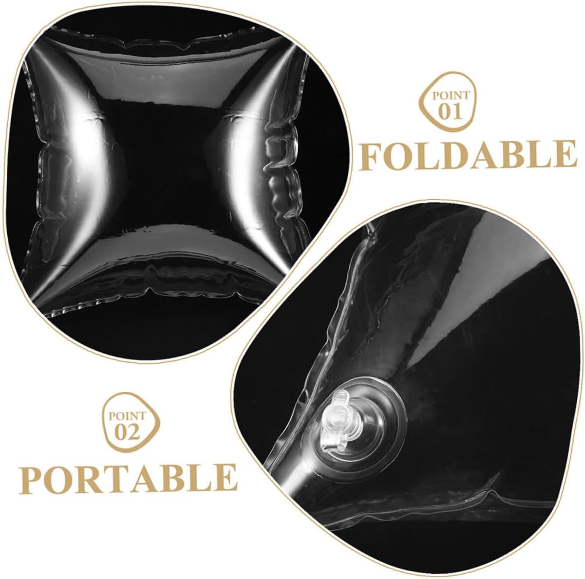 Inflatable Travel Pillow for Camping Long Back Support Cushion Portable Air Filled Lumbar Pillow Compact Foldable Design for Outdoor Use