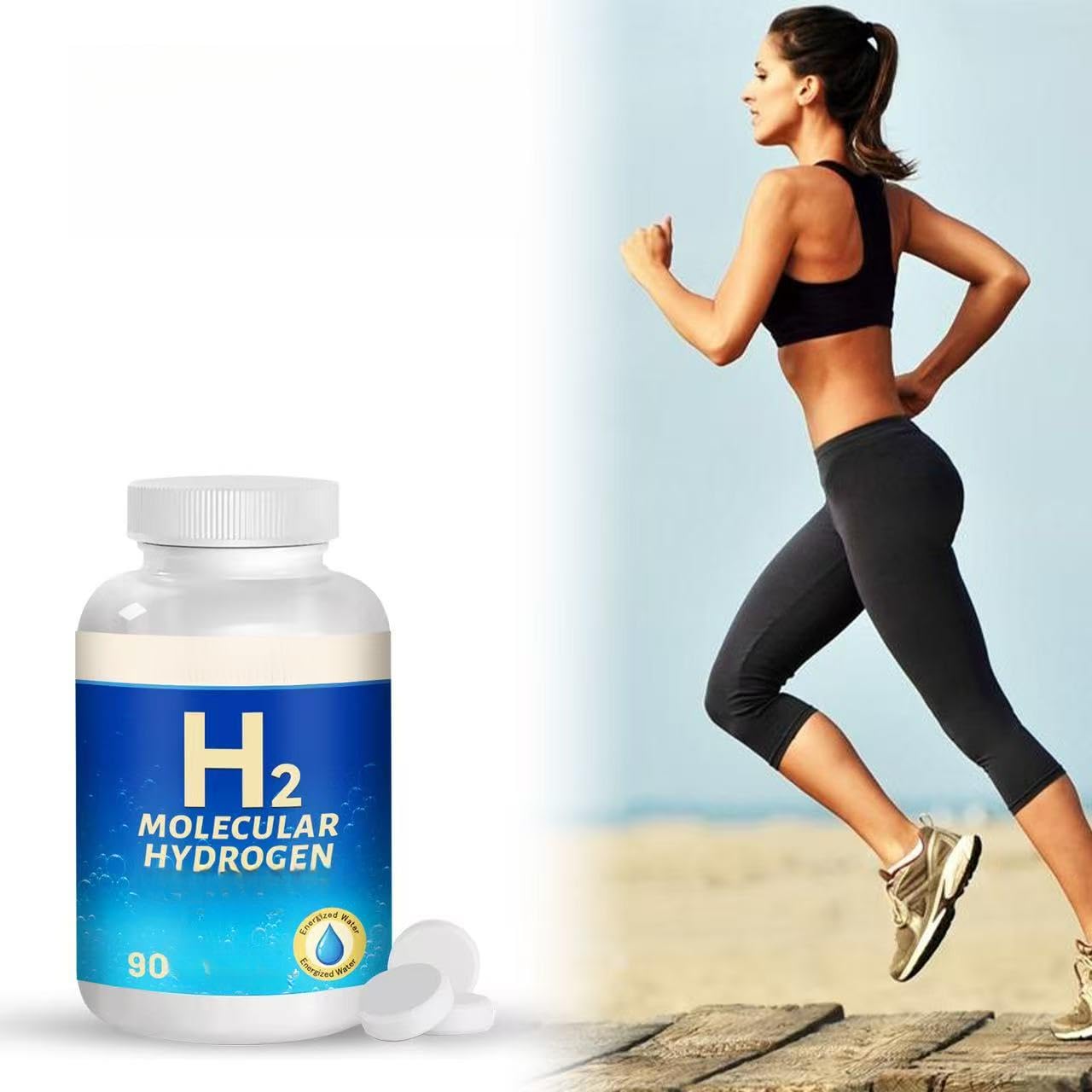Tabletas De Hidrógeno Molecular H-2: Tabletas De Hidrógeno De Agua Potable Que Apoyan La Salud, La Recuperación Y La Función Cognitiva, 90 Unidades ,2 pcs