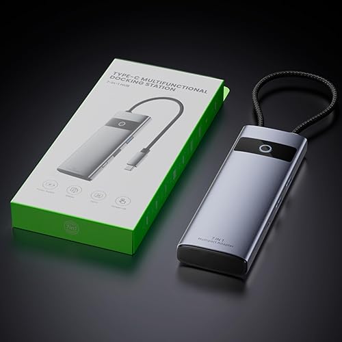 Miniatura 8 de Hub USB C 7 en 1, adaptador HDMI 4K 30Hz, estación de acoplamiento USB-C con PD de 100 W, lector de tarjetas TFMicroSD, puertos USB-A 2.0, 3.0, tipo