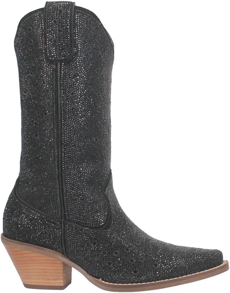 Dingo Womens Silver Dollar Rhinestone Round Toe Pull On Casual Boots Mid... - Picture 11 of 20