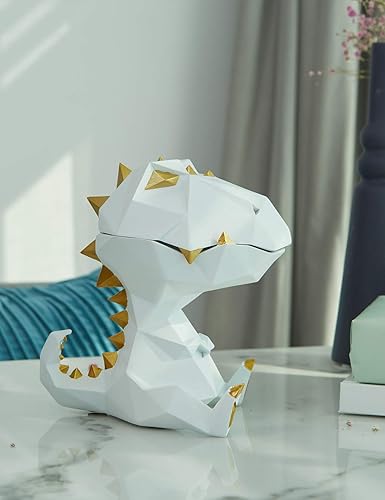 Miniatura 11 de HAUCOZE - Estatua de dinosaurio, recipiente para dulces, cuenco para llaves, escultura de Dino, regalos modernos, decoración del hogar, accesorios
