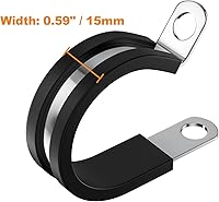 Vista 6 de 50 PCS Abrazaderas de Cable de 1/2 Pulgada, Abrazaderas de Cable de Acero Inoxidable 304, Abrazadera Aislada, Abrazadera de Manguera, Abrazadera