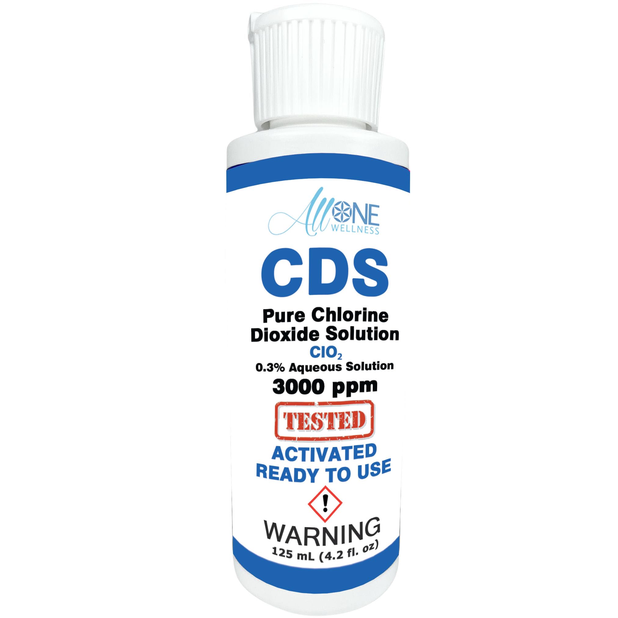 Chlorine Dioxide CDS 3000 PPM - Chlorine Dioxide Solution 4.2 oz Plastic Bottle