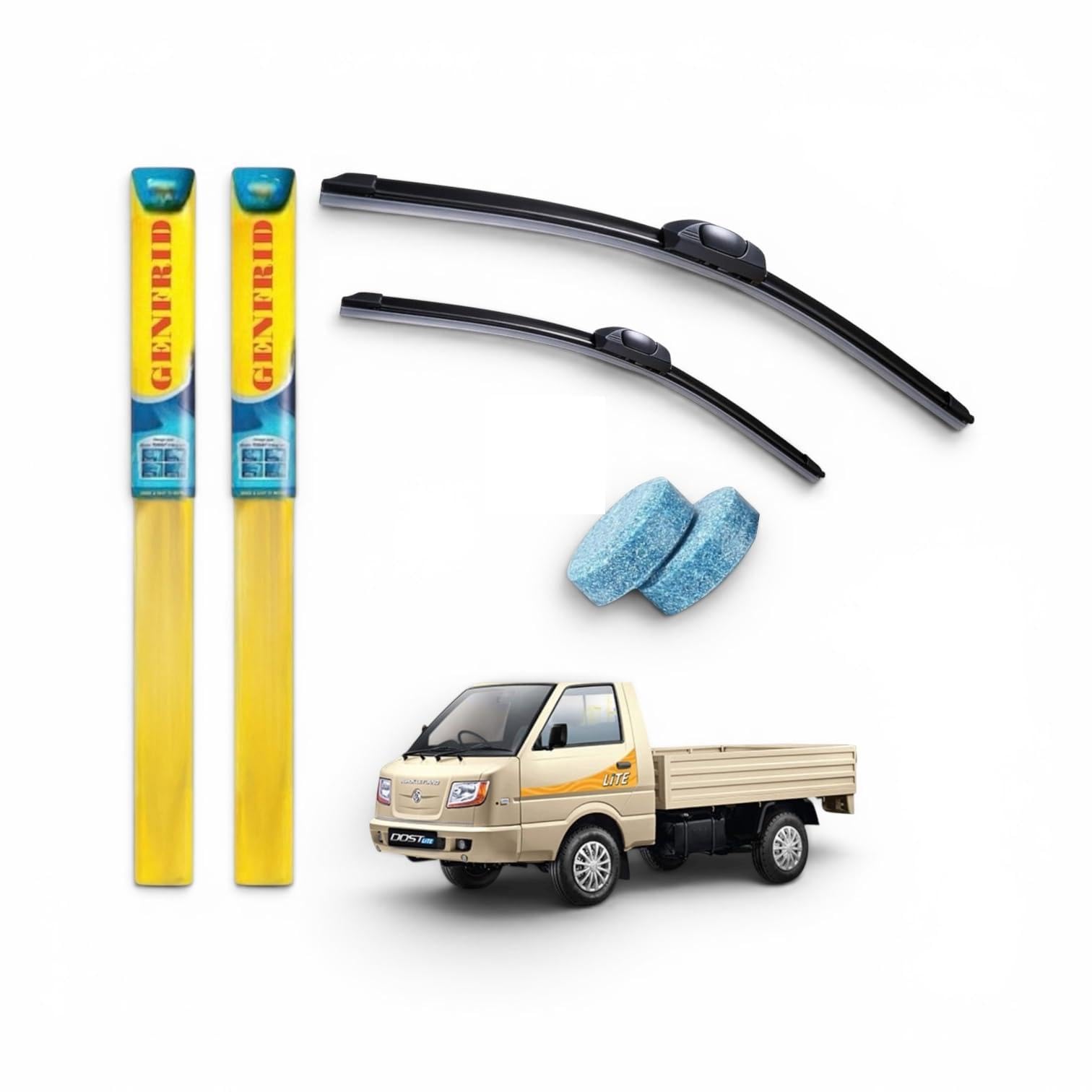 Car Windshield Wiper Blades Suitable With Ashok Leyland Dost - Set of 2Pc (D-18, P-18)-image-37