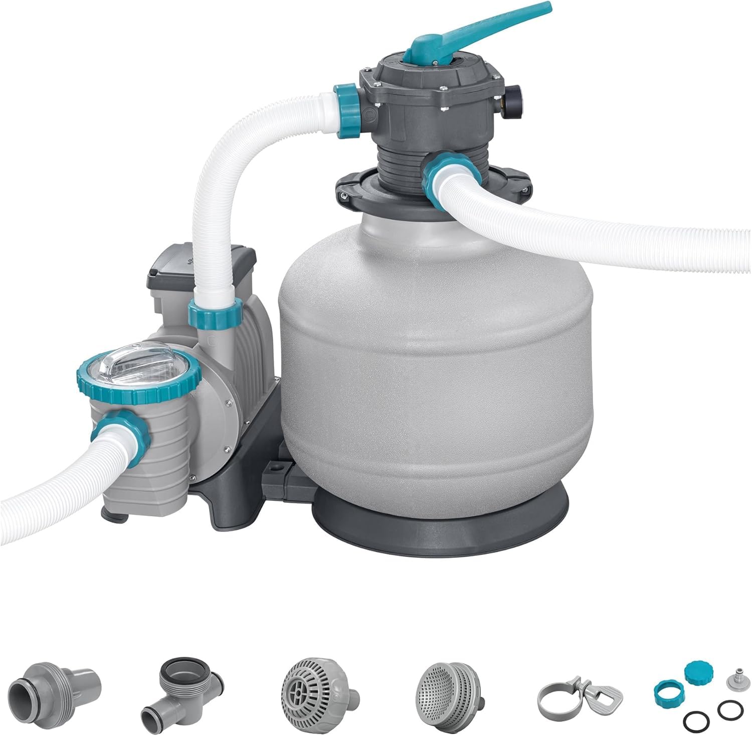 Bestway Pompa di Filtraggio a Sabbia Flowclear 58486, Portata 9.800 L/H per Piscine Fuori Terra
