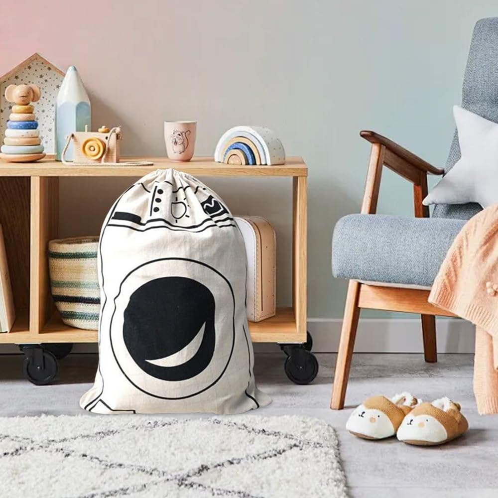 Lot De 2 Sacs à Linge Sale En Coton - 46 X 62 Cm, Cordon De Serrage - Réutilisables, Lavables, Pour Voyage Ou Maison