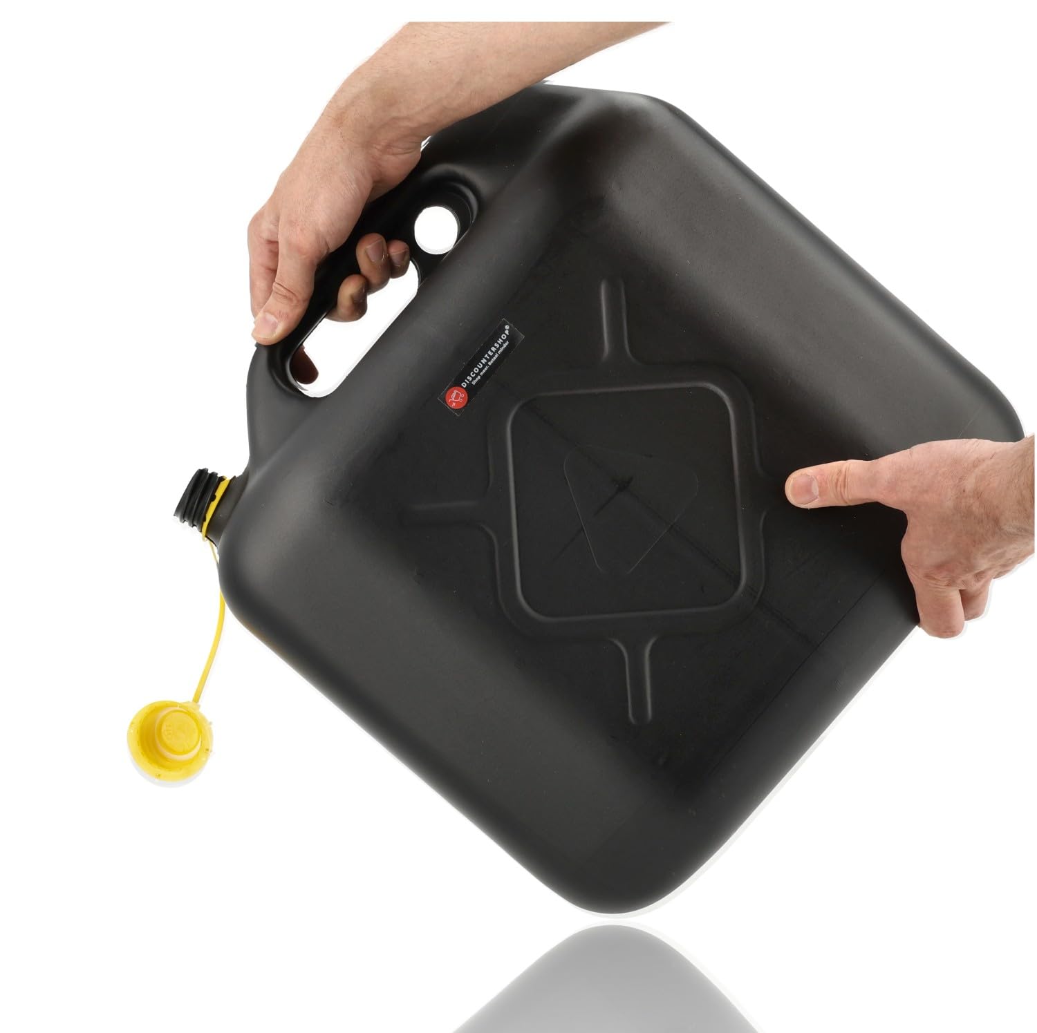 Jerrycan 20l Gasolina Juego de 5 | Plástico (HDPE) y ONU aprobado | Jerrycans de combustible de plástico para gasolina y diesel con tapón de rosca y boquilla - Negro