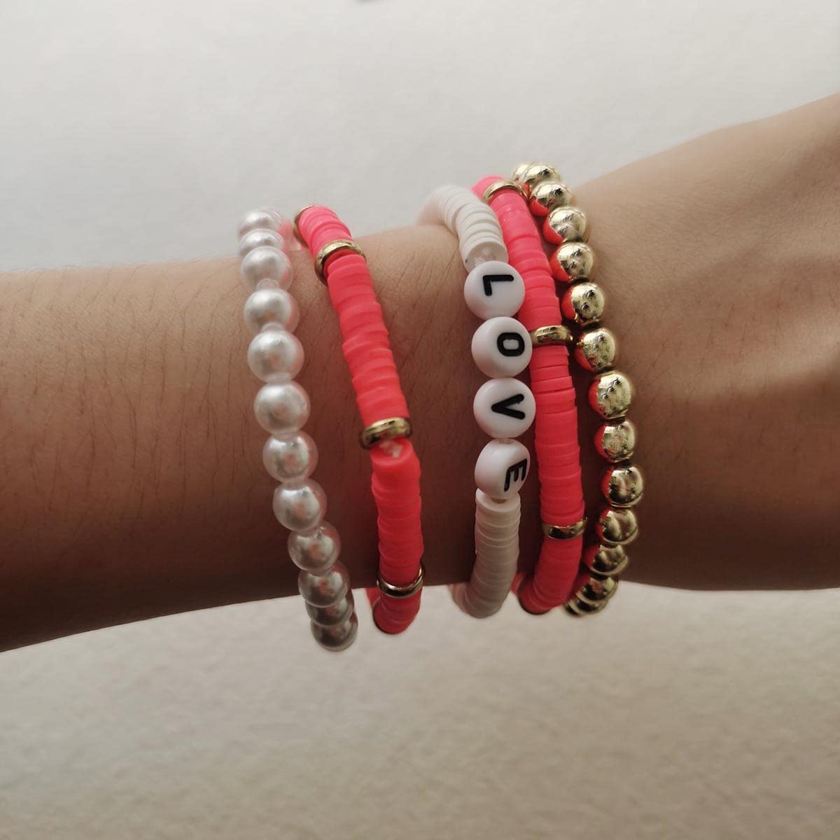 Wiwpar Set Di 3 Braccialetti Bohémien A Strati Con Perline - Regolabili, Color Oro, Stile Boho - 5