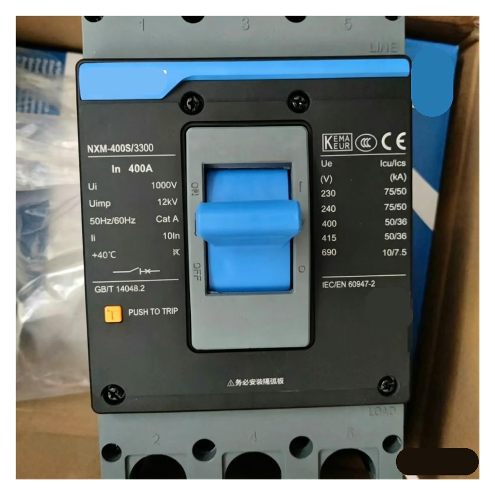Disjoncteur NXM-400S/3300 400A boîtier moulé tripolaire pour protection réseau électrique