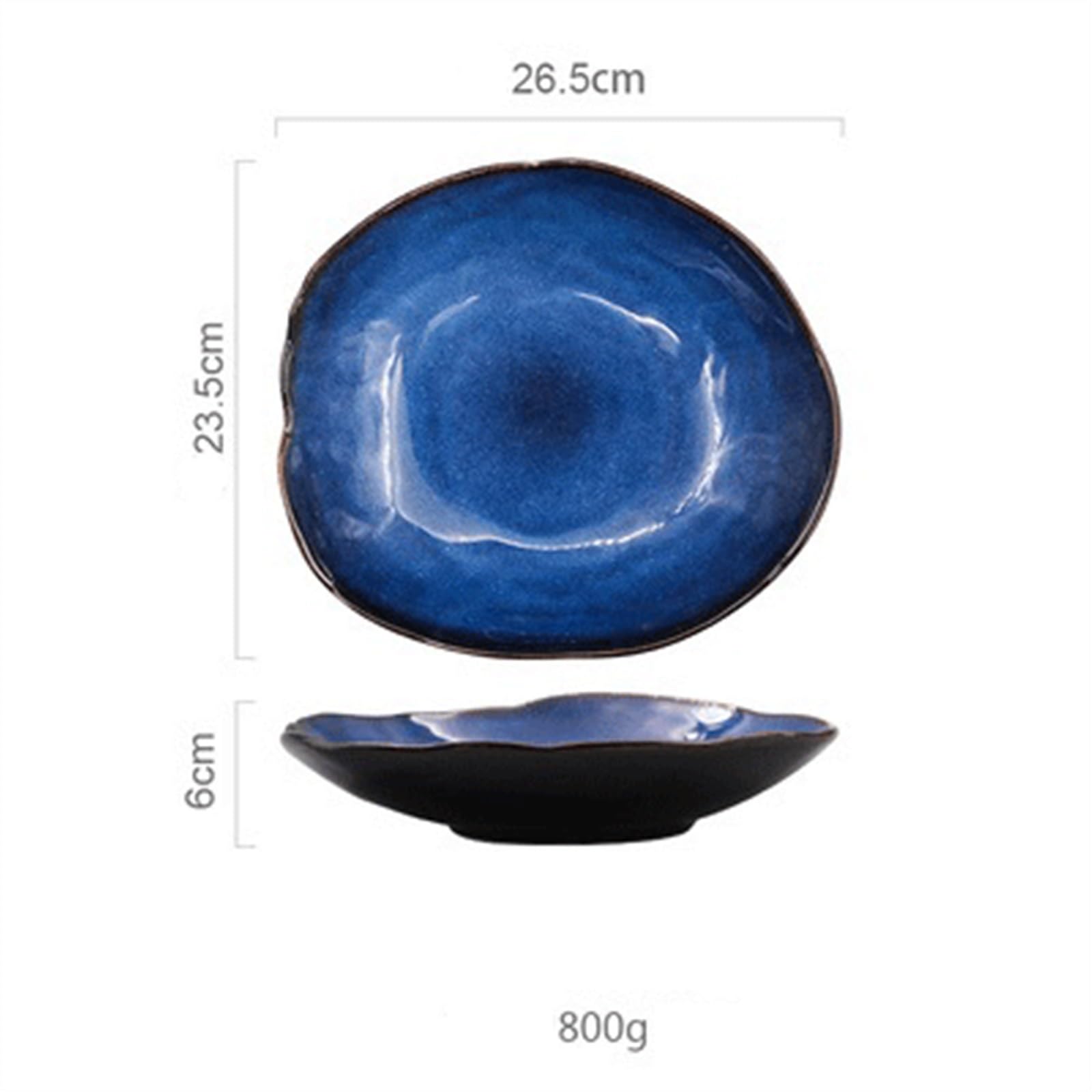zastawa stołowa Gospodarstwo domowe płytki ceramiczny talerz niebieska glazura talerz sałatkowy talerz na owoce talerz na chleb nieregularne zastawy stołowe zachodni talerz żywności/materiały kuchenne