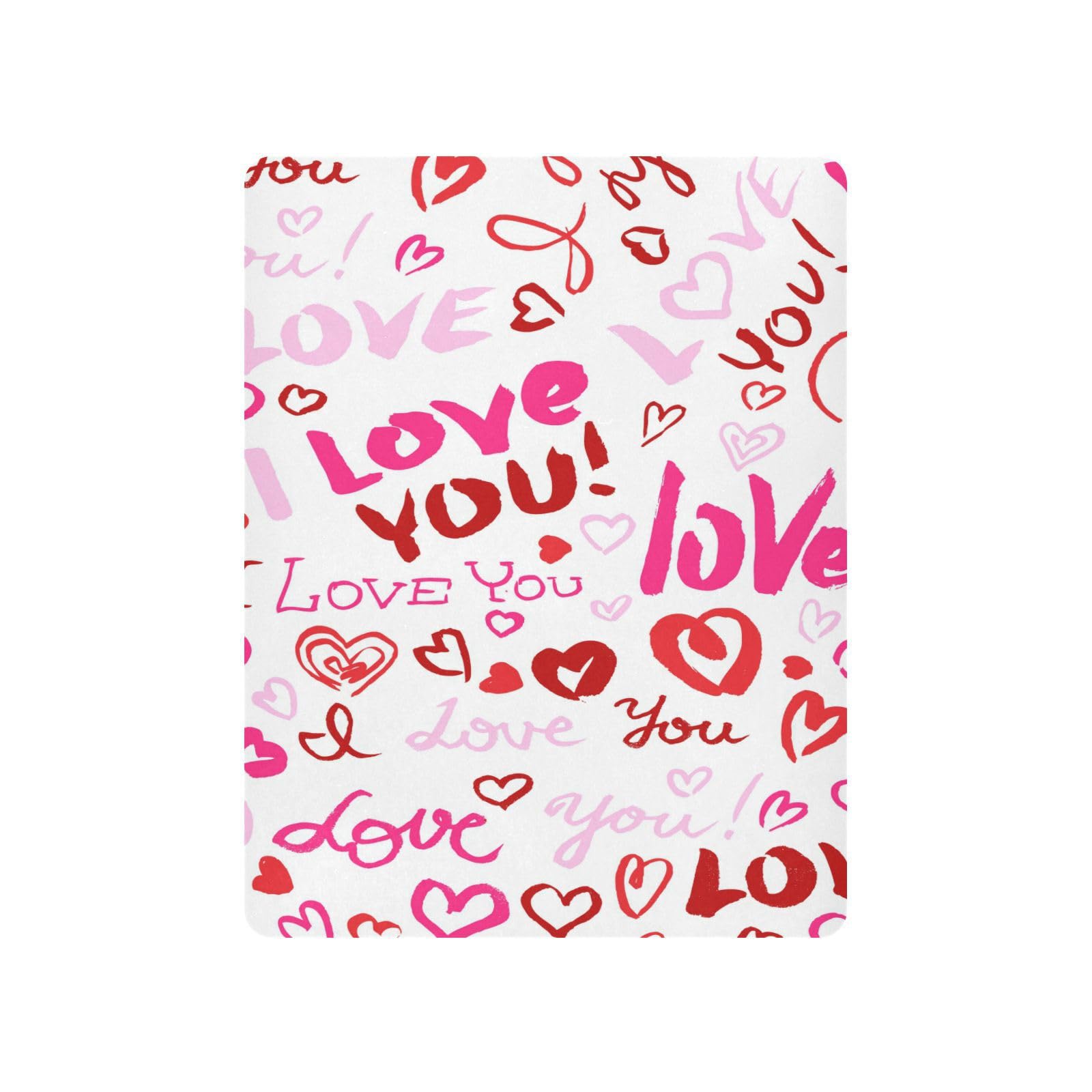 Moudou Valentine's Day Love Heart Playard Sheet for Boy Girls, Soft Breathable Fitted Toddler Sheet for Standard Playard Bed Mattress, 39 x 27 x 5 Inch