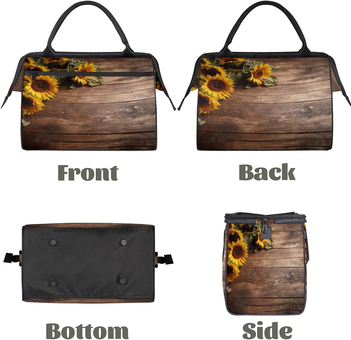 Travel Gym Bag - Plank Wooden Boards Large Capacity Tote for Men Women - Shoulder Weekender Bag for Travel Yoga School - Mommy Hospital for Labor Delivery