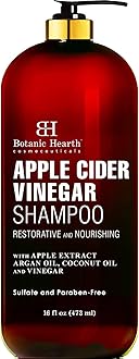BOTANIC HEARTH Apple Cider Vinegar Shampoo - Clarifying and Nourishing, Reduces Itchy Scalp, Dandruff & Frizz - Sulfate Free, for All Hair Types, Men and Women - 16 fl oz