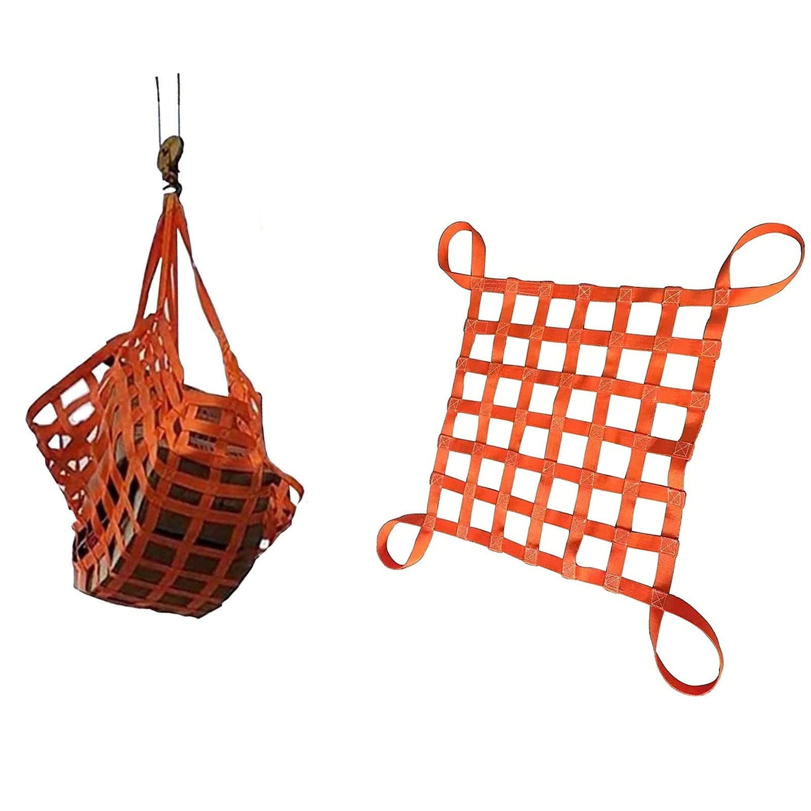 Correas De Red De Elevación De Seguridad: Bolsa De Elevación De Carga Colgante De Poliéster, Correas De Red De Elevación, Red De Carga De Remolque, Red De Carga Elástica(2 X 2M/Mesh/20cm/Load 3.5t)