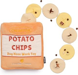 CHEWFFON Dog Toy, Dog Puzzle Snuffle Treat Dispensing Toys for Boredom, Durable Interactive Chew Toys, Hide and Seek Nose Work Puppy Toy for Small, Medium and Large Dogs (Potato Chips)