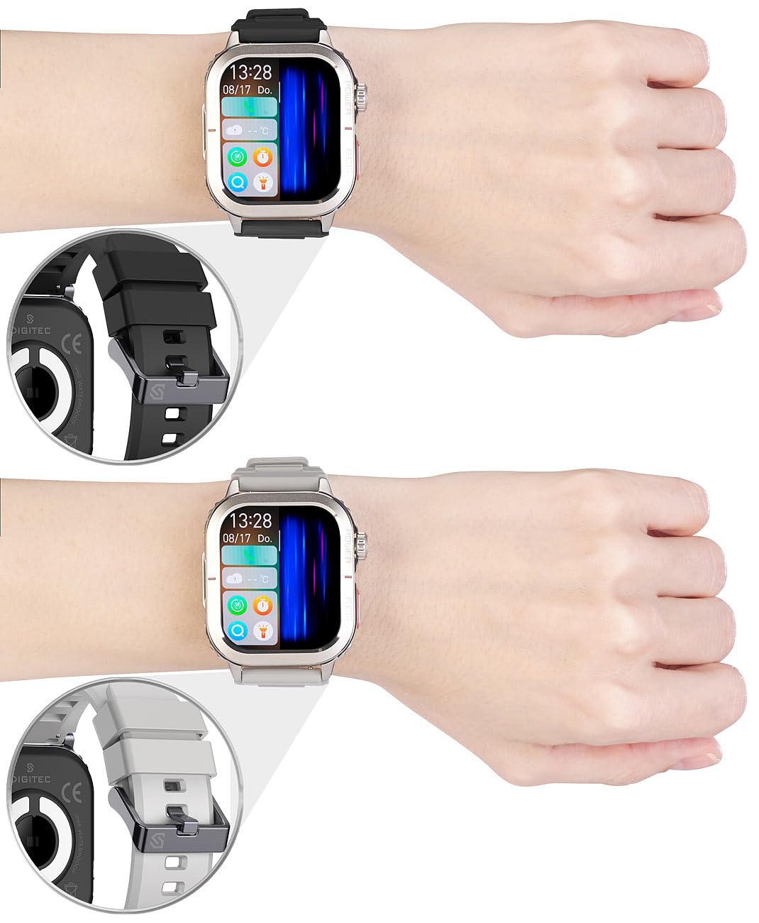 Newgen Medicals Fitnesstracker: Fitness-Smartwatch mit EKG-, Herzfrequenz- und Blutdruck-Anzeige (Uhr mit EKG, Smartwatch mit EKG-Messung, kompatibel mit Apple Watch)