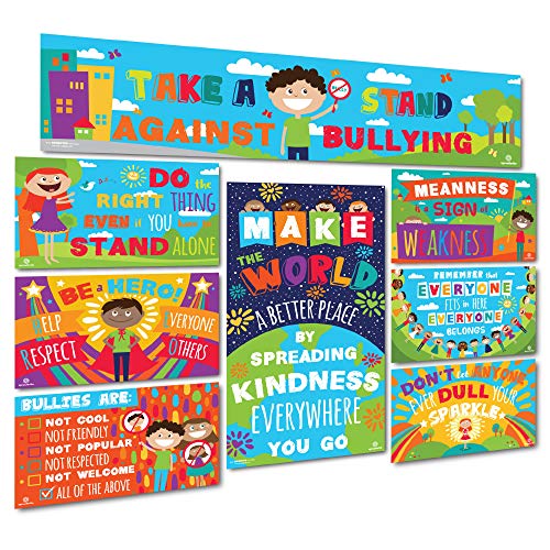 Sproutbrite Classroom Decoration Banner and Posters - Bulletin Board Set - Anti Bullying and Empathy