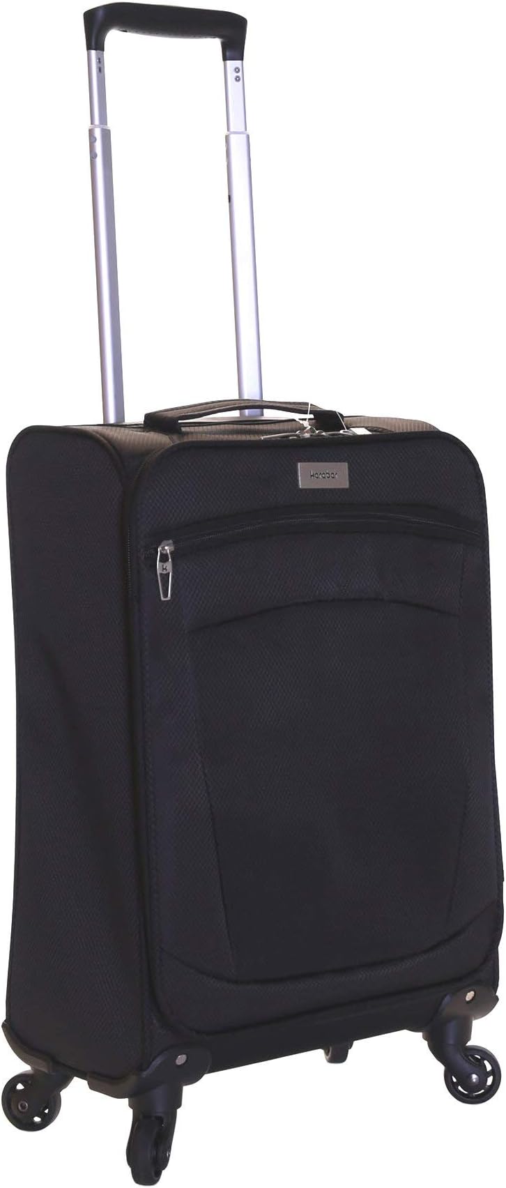 Karabar Cabin Hand Carry-on Luggage Bag Suitcase Ultra Super Lightweight 55 cm 1.8 kg 34 litres 4 Spinner Wheels, Marbella Black