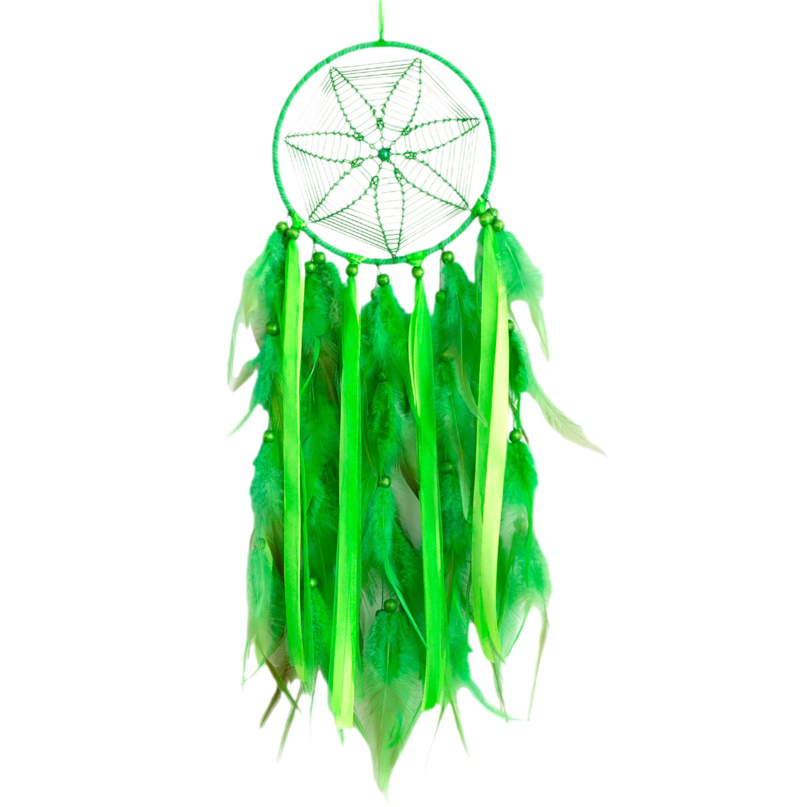 Nucelit Handcrafts Patricks Day Green Feathered Tassels Dreamcatchers for Home Decoration Irish Festivals Wall Hanging Ornament Patricks Day Dreamcatchers