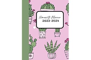 Homework Planner 2023-2024: Cactus Delight for Studious Minds