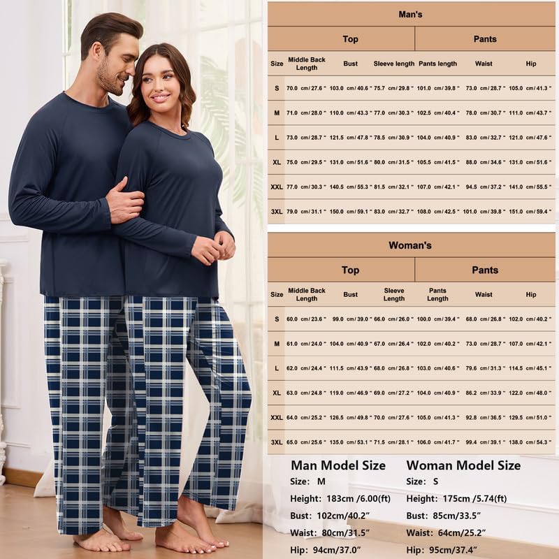 Marvmys Matching Pajamas for Couples Men & Women Long Sleeve Plaid Pjs Loungewear Pjs Set with Pockets S-3XL - Image 6