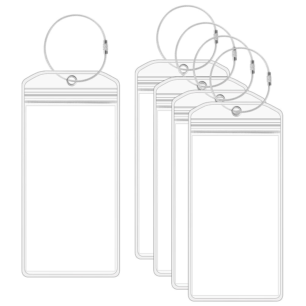 Etichette Bagaglio Crociera 5 Pezzi - Portaetichette Impermeabili Trasparenti Con Anelli - Foto 3