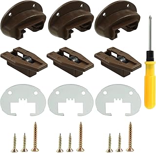 6 Set Drawer Guide Kits, Plastic Track Guide Glide (Drawer Slides Repair kit with Metal Support Plate and Roller) Drawer Replacement Part for Commercial Rite-Trak II 168, Dresser