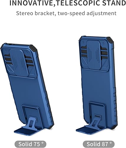 Miniatura 9 de Asuwish Funda de teléfono para Moto G Power 2021 con protector de pantalla de vidrio templado y cubierta deslizante para cámara deslizante, soporte