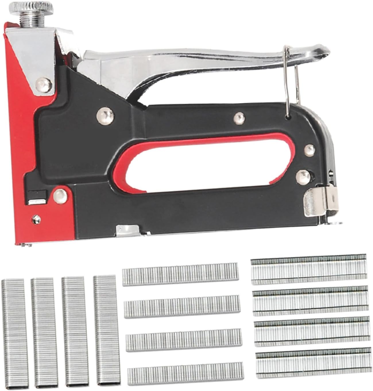 KALLORY 3-in-1 Manual Heavy Duty Staple Gun and Nail Gun Multi-Function Handheld Nail Device with 3 Boxes of Staples for Renovation and Carpentry Use