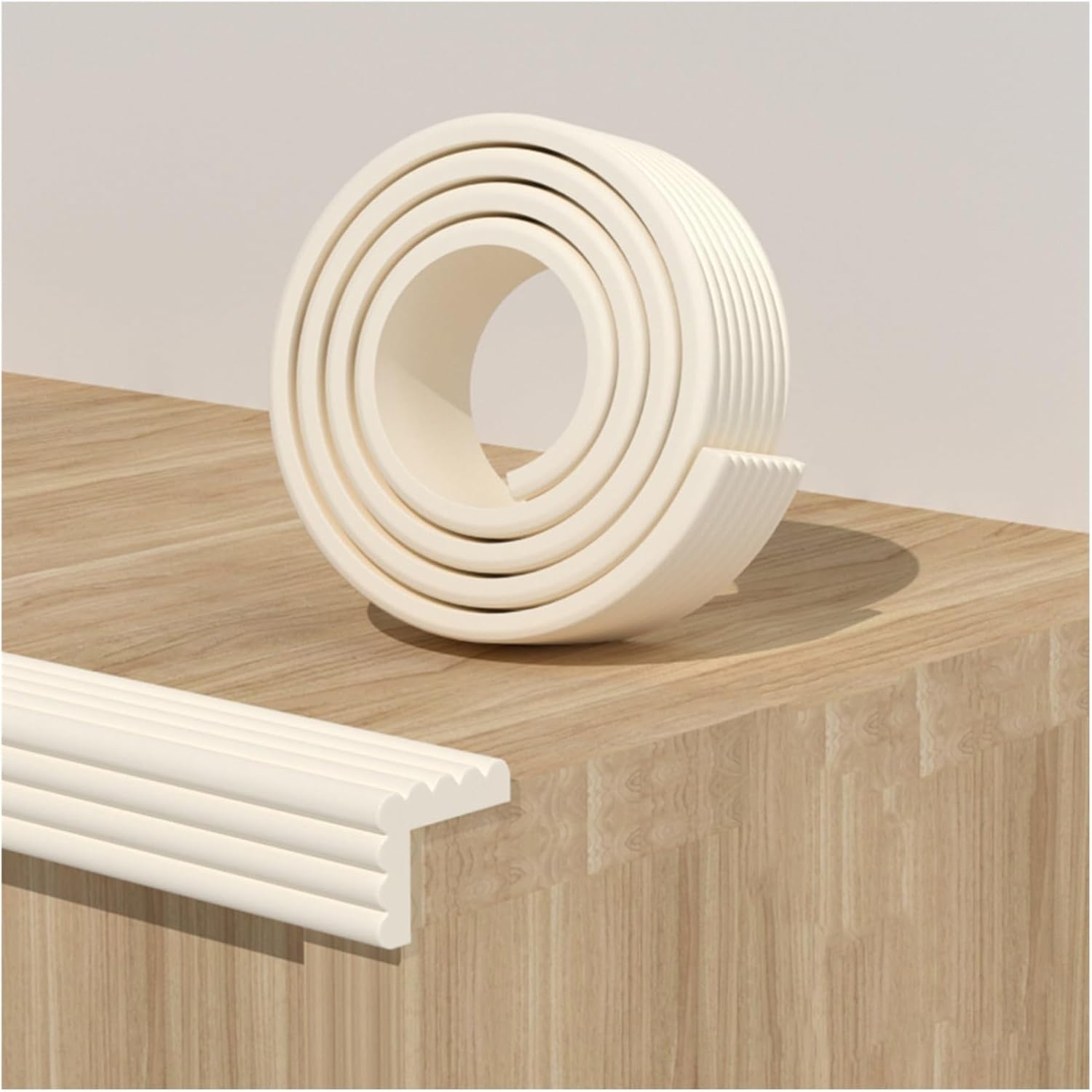 XPLKQXE Safety Guards Proof Foam Padding, Strong Adhesive Double Sided Pre-Taped Bumper, Furniture Edge Corner Guards, Protector Cushion for Sharp Edges(Color:White-A,Size:10m)