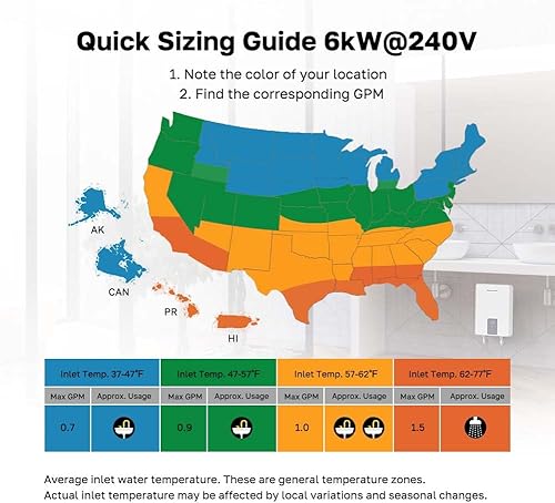 Vista 33 de ThermoMate Calentador de agua eléctrico con mini tanque, 1.32 galones, pequeño calentador de agua debajo del fregadero para punto de uso, agua