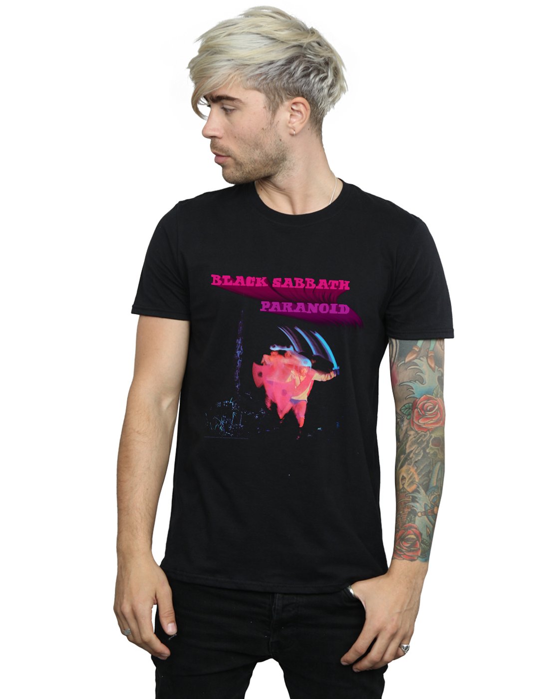 Absolute Cult Men's Black Sabbath Paranoid Album Cover T-Shirt Small