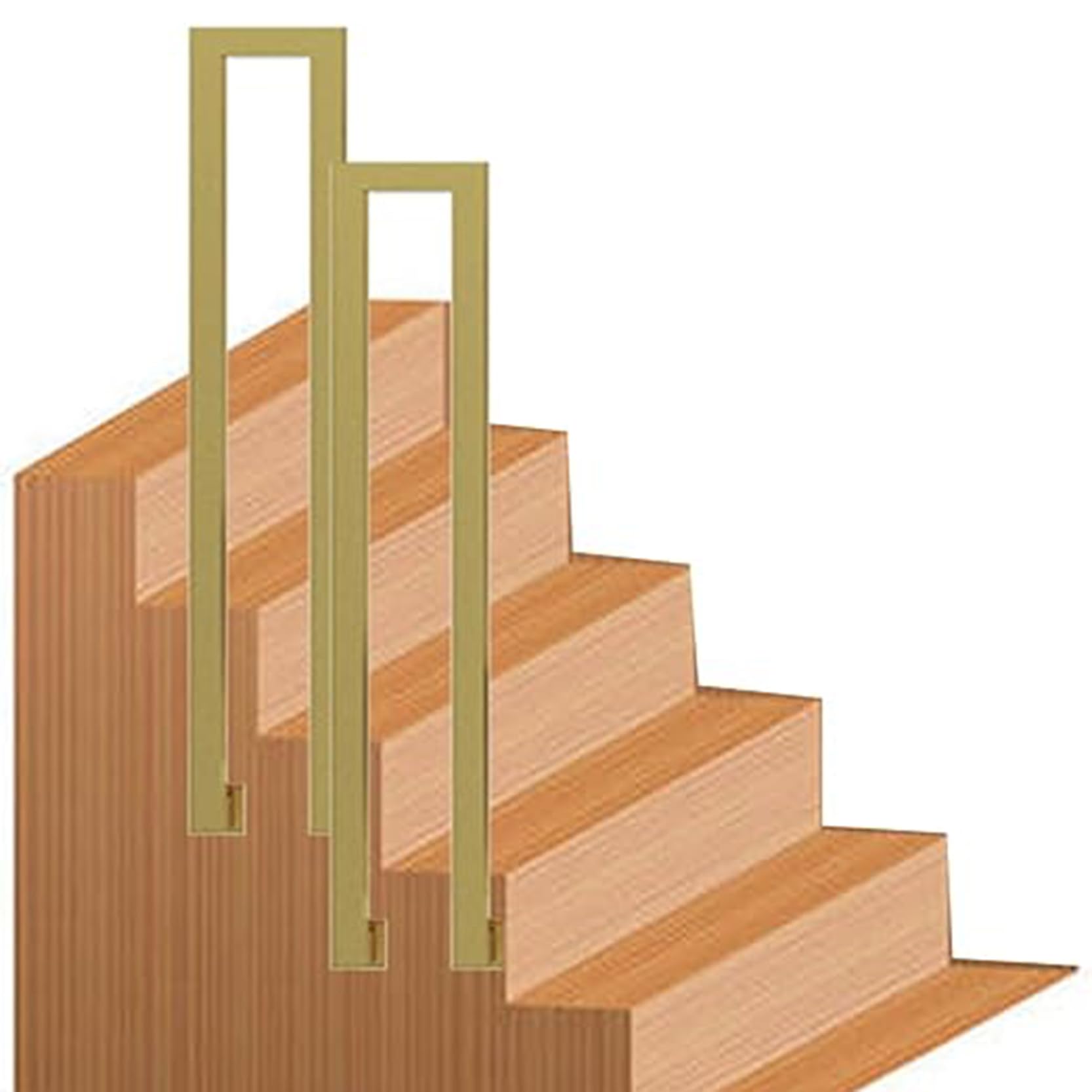 Złota balustrada schodowa z kutego żelaza na 1 kwadratowy stopień 65 cm, poręcz bezpieczeństwa do wewnątrz i na zewnątrz, łatwa instalacja, dekoracyjna poręcz