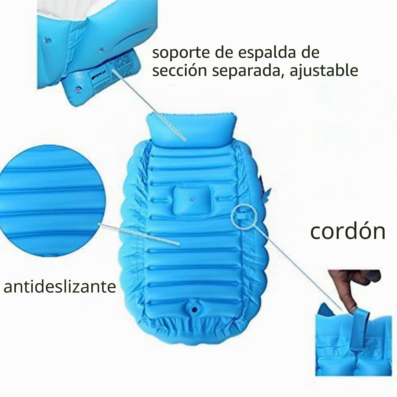 Piscina Infantil Verano de Bañera Hinchable Anti-Resbaladiza Piscina Ducha Plegable Cuenca de Silla del Asiento (0-3 Años)