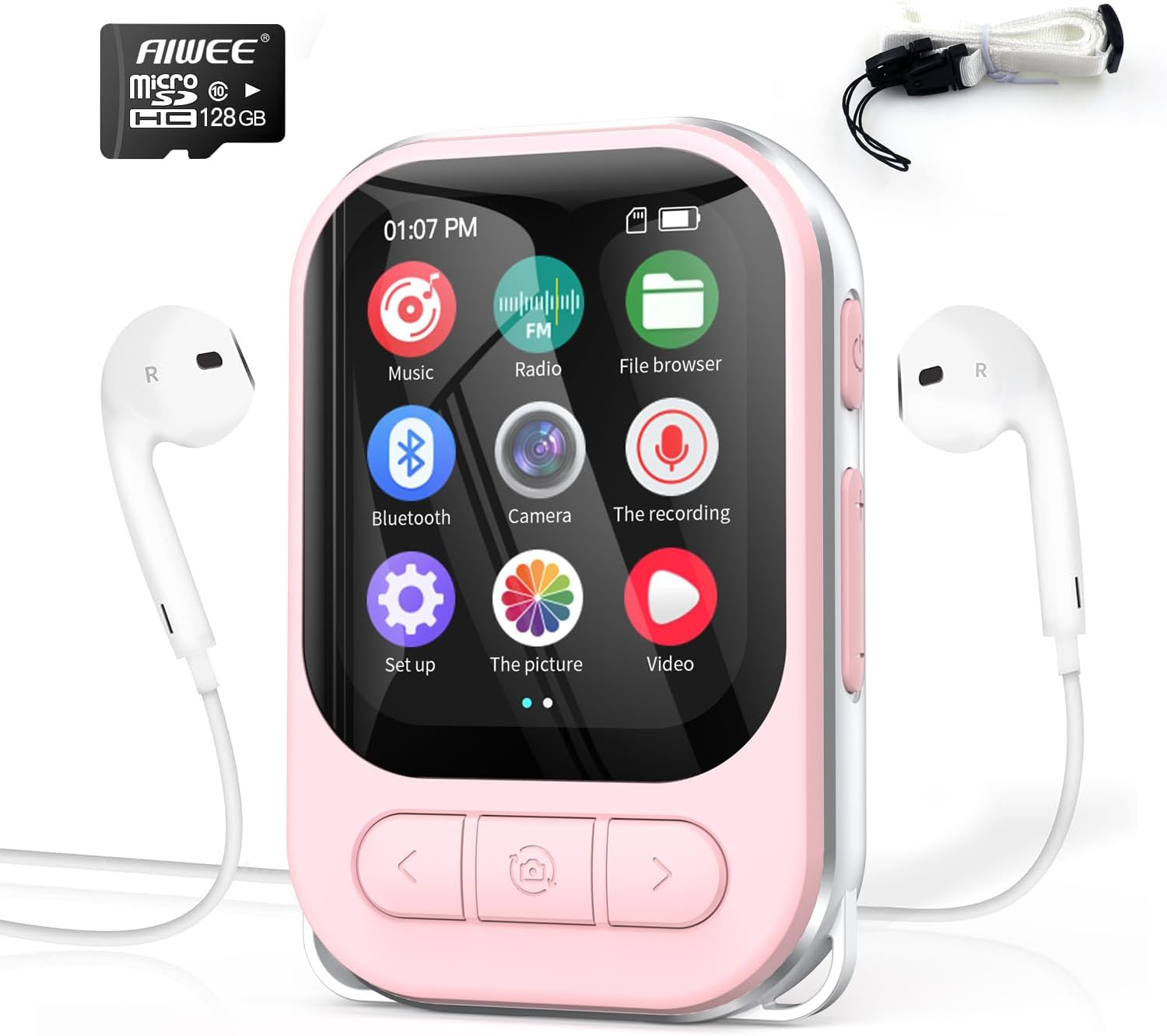 AIWEE MP3 Player with Camera and Bluetooth 5.3, Full
