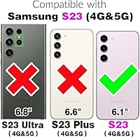 Vista 2 de Asuwish Funda de teléfono para Samsung Galaxy S23 5G con cremallera, funda desmontable con protector de pantalla de vidrio templado y tarjetero