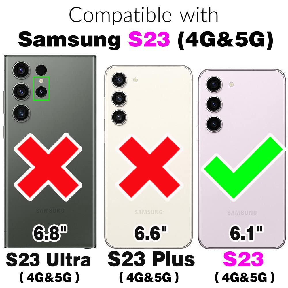 Compatible with Samsung Galaxy S23 5G Wallet Case Lanyard Wrist Strap Card Holder and Leather Multi-Function 2in 1 Detachable Magnetic Phone Cover for S 23 23S GS23 G5 SM-S911U 6.1inch Women Men Blue