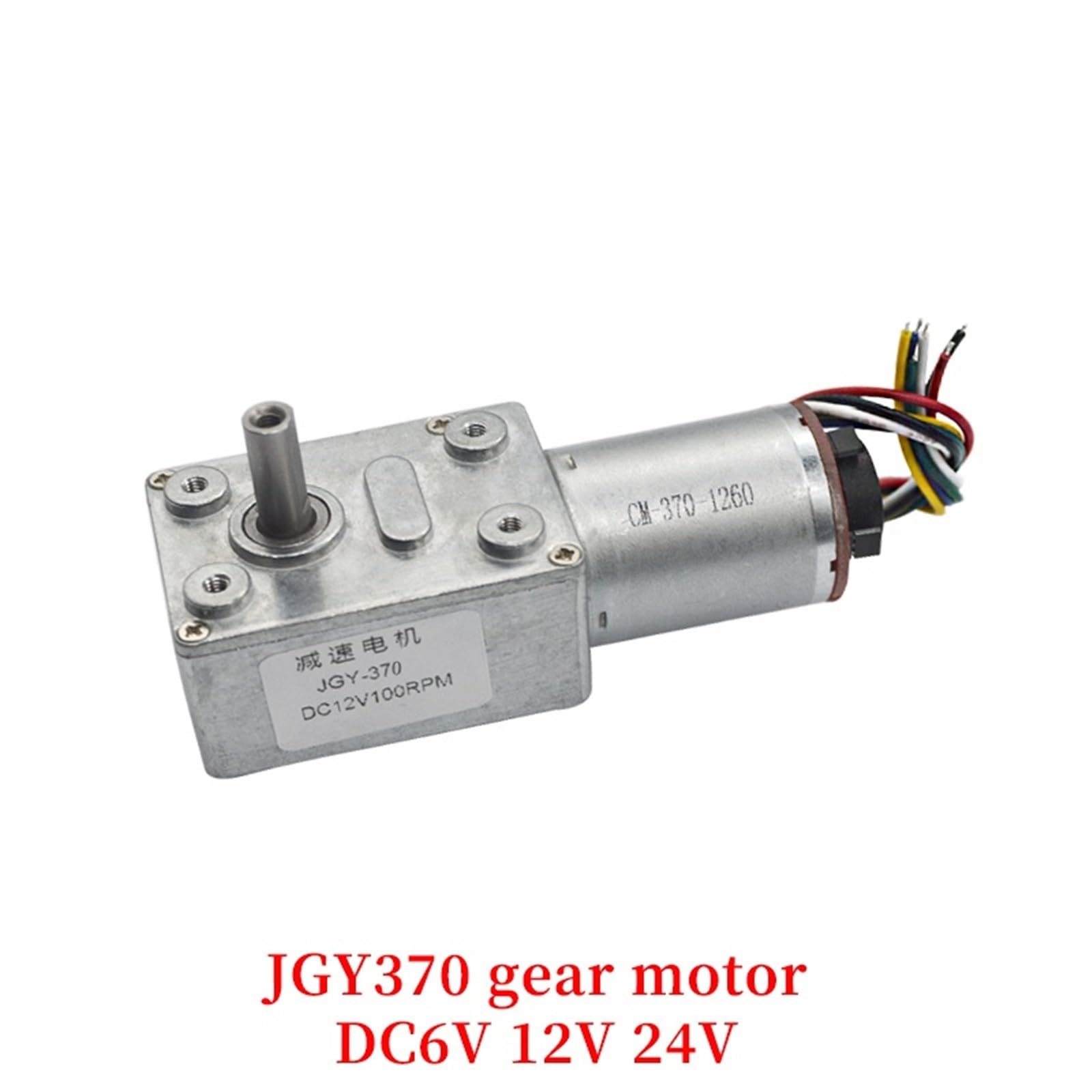 Moteur réducteur vis sans fin JGY370 encodeur autobloquant réversible DC6/12/24V 6-150 tr/min