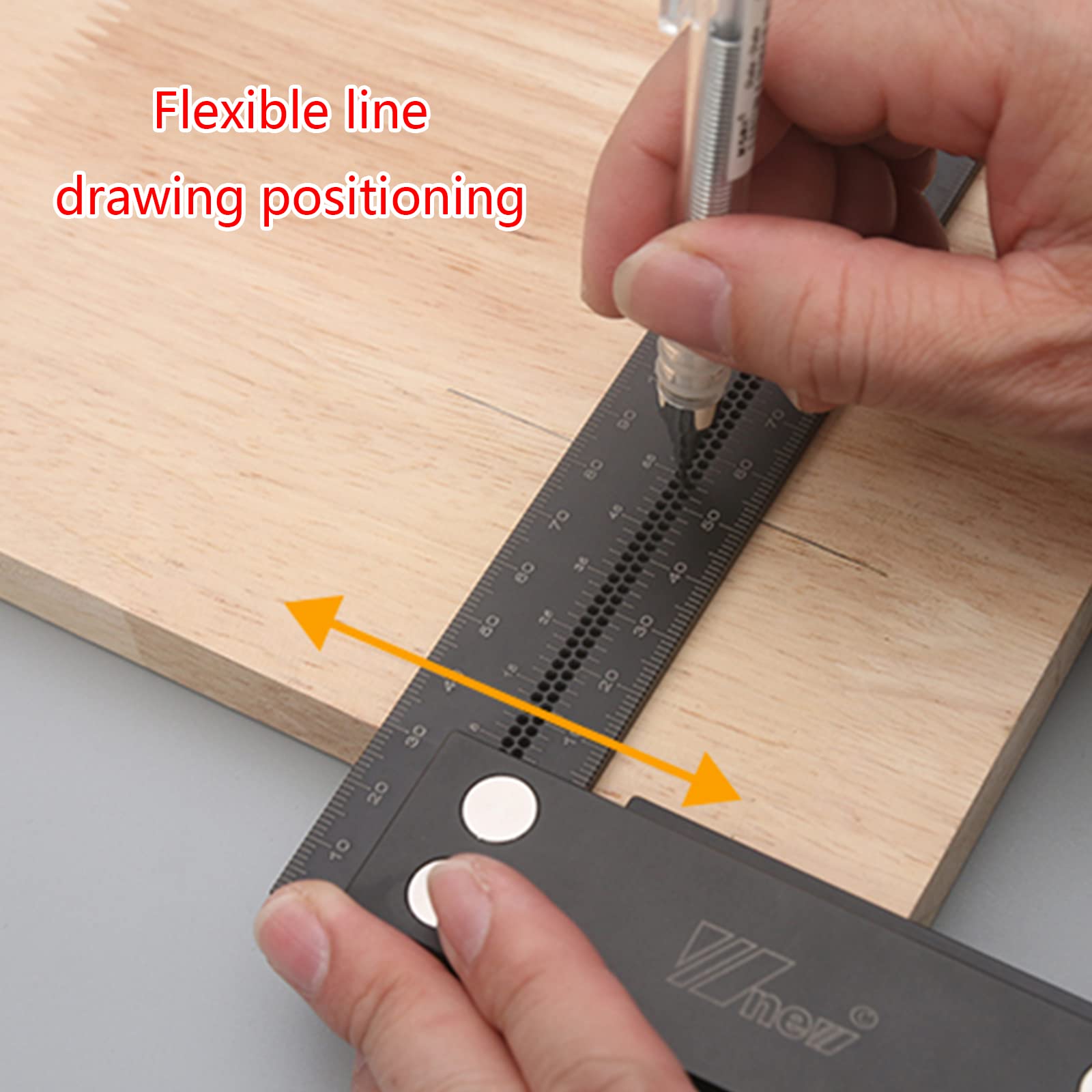 Manometro multifunzione per la lavorazione del legno, linea parallela, righello per falegname, strumento di layout in lega di alluminio, strumento di layout per falegname, strumento di misurazione per